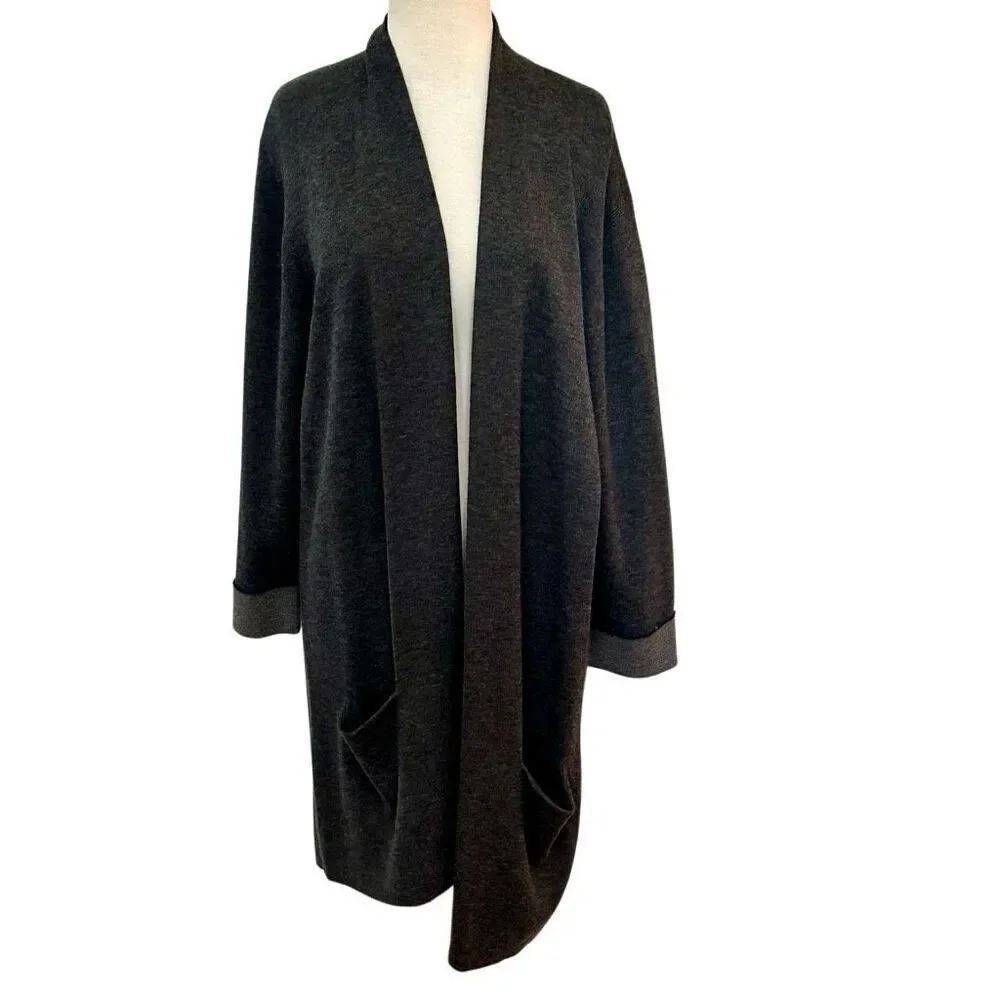 REPEAT Silver Edition Open Front Long Cardigan